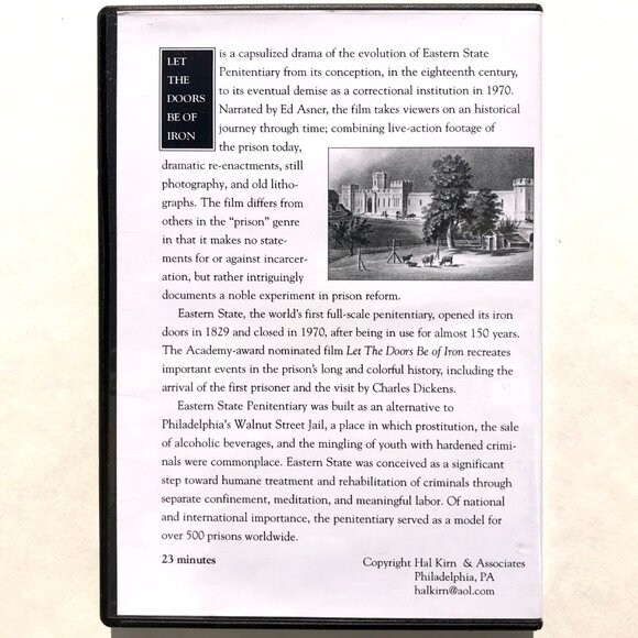Let The Doors Be of Iron DVD Eastern State Penitentiary PA Prison Reform History - Picture 2 of 3